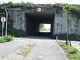 中山高速公路がオーバーパスする斗南線廃線跡