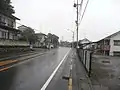 10キロの部の折り返し地点(宮ノ平駅付近)。画像奥側がスタート地点のある方面。