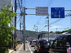 高松市高松町内は香川県道155号牟礼中新線との重複区間。香川県道155号牟礼中新線と連絡する。