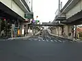首都高速1号羽田線の羽田出入口全景
