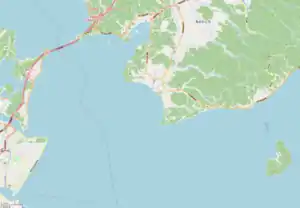 鳴門海峡周辺地図(オープンストリートマップより)