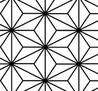 麻の葉文様。この形が基本だが、これだけでなく種類は様々にある。