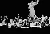 南北連席会議に出席した金日成(中央)と金九(1948年4月)