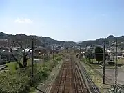 跨線橋から日向・宮崎方面を望む
