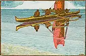 木版画 "Canoe Reflection"