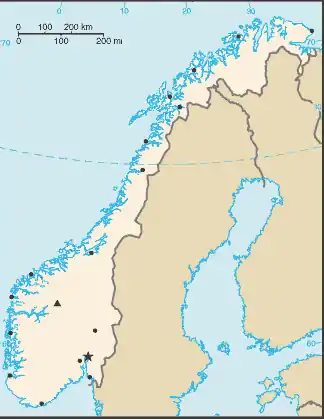 ノルウェーの地図