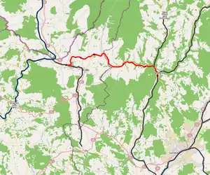 ドルニー・リプカ - ハヌショヴィツェ線の路線図
