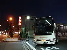 移転前の品川バスターミナルに到着した「パイレーツ号」京浜急行バス運行便(2012年1月)