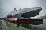 進水式当日の2番艦「塔江」（2020年12月15日）