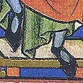 足の甲が開いている13世紀の靴（1250年頃）