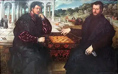 『2人のチェスプレイヤーの肖像』1540年頃 絵画館所蔵