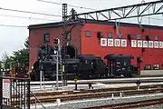 増築前の機関庫とSL大樹