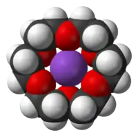 18-crown-6 coordinating a potassium ion