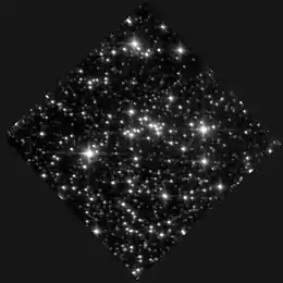 1806-20星団(英語版)の赤外線画像。中央左に見える最も明るい恒星がLBV 1806-20。(提供: ハッブル宇宙望遠鏡)