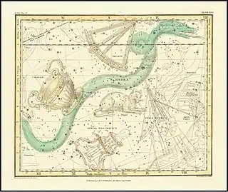 アレクサンダー・ジェイミソンの『ジェミーソン星図』(1822) に描かれた Sextans Uraniæ。