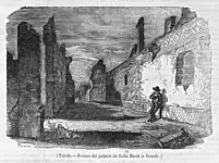 版画、Toledo.— Ruinas del palacio de Doña María la Grande