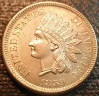 インディアンの顔・1セント貨（1859年–1909年）