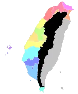 福建台湾省の位置