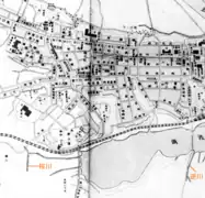 『茨城県管内全図』（1919年）中の『水戸市街図』西側部分