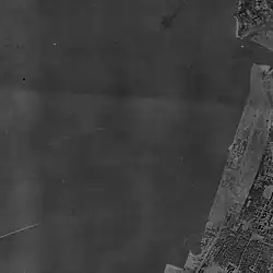 1947年2月22日撮影の福岡市箱崎ふ頭地区の航空写真
