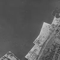 1947年3月13日撮影の福岡市東浜地区の航空写真