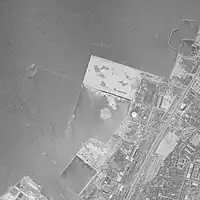 1960年5月12日撮影の福岡市東浜地区の航空写真