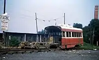 解体作業が進むPCCカー（1966年撮影）