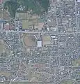 1975年1月 山口市中園町周辺 空中写真。国土交通省 国土地理院 地図・空中写真閲覧サービスの空中写真を基に作成