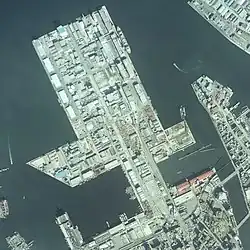1981年11月14日撮影の福岡市那の津地区の航空写真