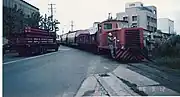 臨港線から駅構内への入替え（1986年9月）