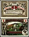 1921年のミュンスターマイフェルトの1マルク紙幣（ノートゲルト）