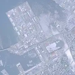2001年5月29日撮影の福岡市那の津地区の航空写真
