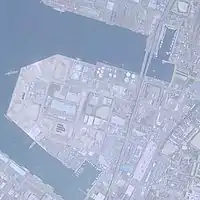 2001年5月29日撮影の福岡市東浜地区の航空写真