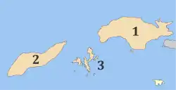 サモス県(1)とイカリア県(2,3)