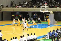 2012年全日本総合バスケットボール選手権大会2回戦、東海大学対宮田自動車。東京体育館