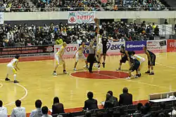 2013年全日本総合バスケットボール選手権大会3回戦、リンク栃木ブレックス対東海大学。代々木第一体育館
