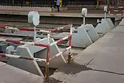 頭端式ホームの車止め（2016年6月17日）