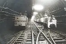 住友奔別炭鉱トロッコ列車と労働者