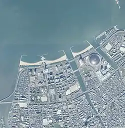 2020年10月7日撮影のシーサイドももち地区の航空写真