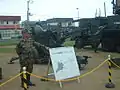 迷彩服装の基地防空隊。