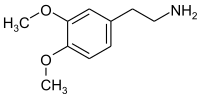 Skeletal formula of 3,4-dimethoxyphenethylamine{{{画像alt1}}}