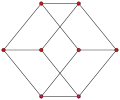立方体
  
    
      
        n
        =
        8
      
    
    {\displaystyle n=8}
  
, 
  
    
      
        m
        =
        12
      
    
    {\displaystyle m=12}