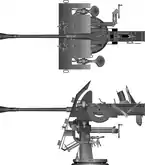 A single 3.7cm Flak M42U gun on the LM 42U mount.