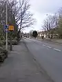 Gatsoと30マイル毎時 (48.3&nbsp;km/h)道路であることを示す警告看板