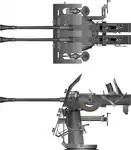 Twin 3.7cm Flak M42U guns on the LM 42U mount.