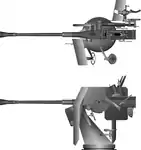 A single 3.7cm Flak M42U gun on the LM 43U mount.