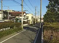 丁字路の例(1)と同じ場所を、別の方向から