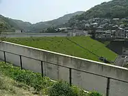 日本初の上水道専用ダム、本河内高部ダム(中島川)旧堤体。