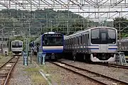 逗子駅から東逗子駅の間にある留置線群（2021年5月）