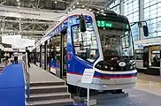 「エキスポシティトランス（ЭкспоСитиТранс）」で展示された71-931（試作車）（2014年撮影）